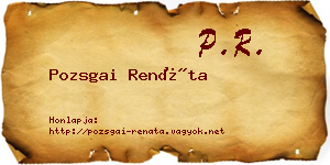 Pozsgai Renáta névjegykártya